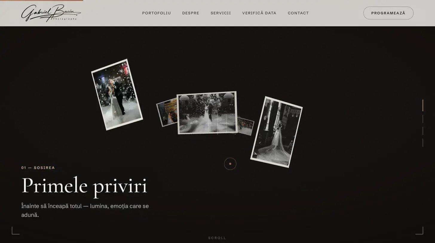 Capitolul sosirii din secțiunea de storytelling a site-ului Gabriel Baciu Photography